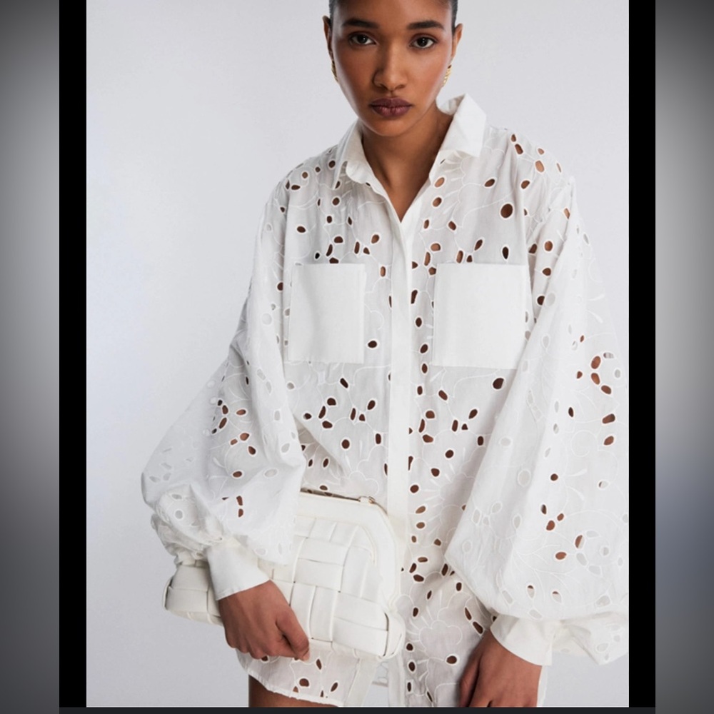 BCBGMAXAZRIA Emerson Eyelet Shirt Dress